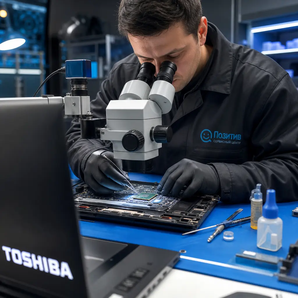 Замена видеокарты ноутбука Toshiba в Зеленодольске