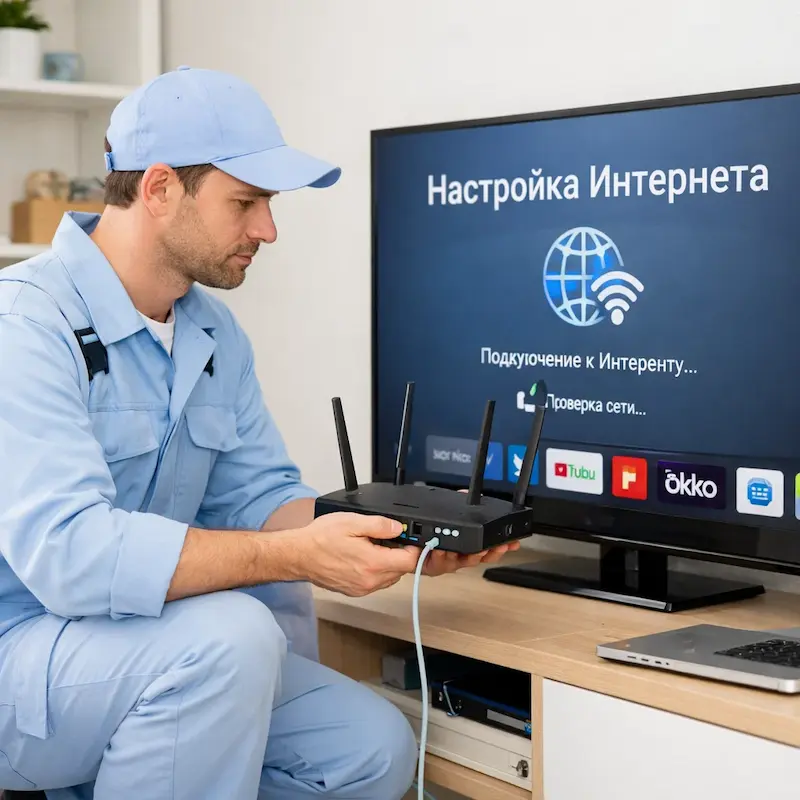 Настройка интернета на телевизоре в Зеленодольске