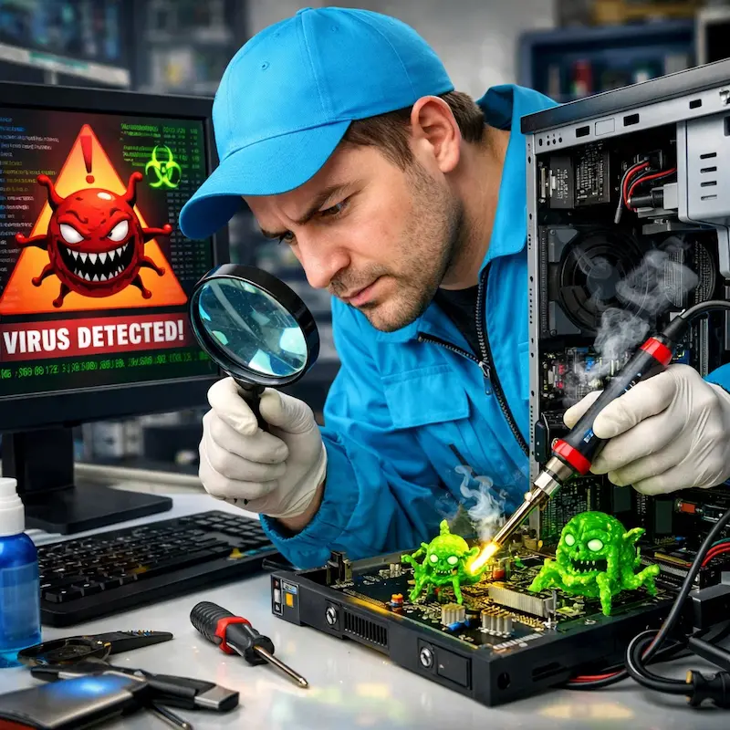 Вылечить компьютерный вирус в Зеленодольске